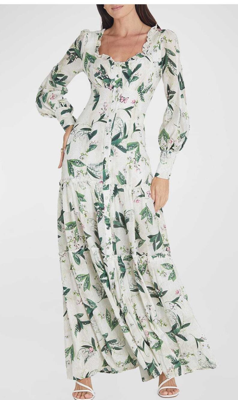 Aqua Blu Australia Harlow Tiered Maxi Dress Lily print M
